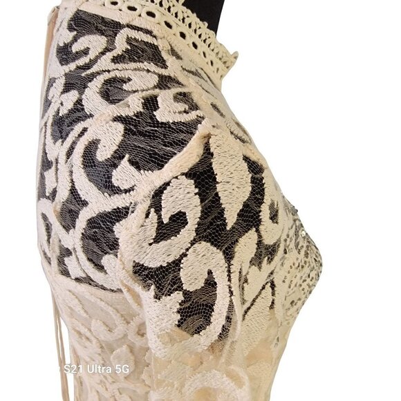 Free People The North Star Dress White Cream Starburst Lace Dress NWOT - Picture 16 of 16